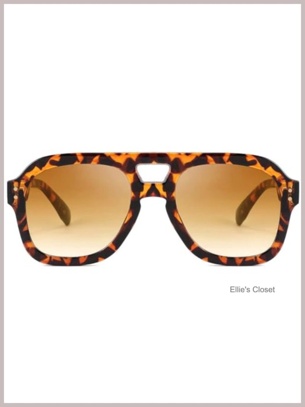 Aviator Sunglasses Square Chunky Retro Double Bridge UV400